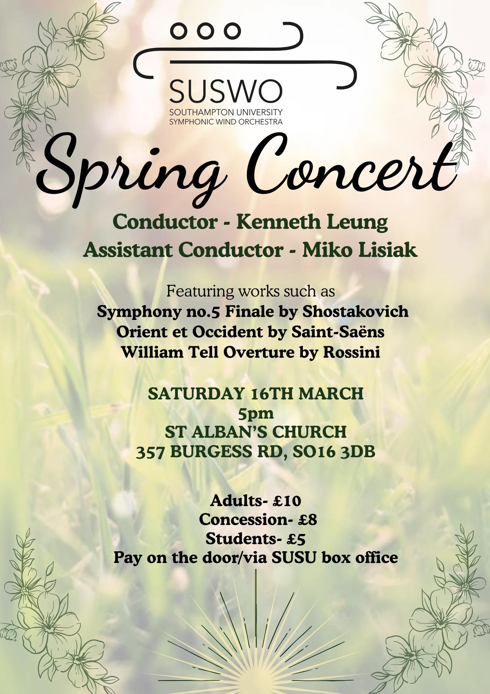 Southampton University Symphonic Wind Orchestra Spring Concert